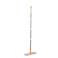 Ensemble complet de serpillière à essorage avec seau, manche en acier inoxydable 4 sections, serpillière plate avec tampon lavable, pour la maison, le bureau, les sols durs, 142 cm