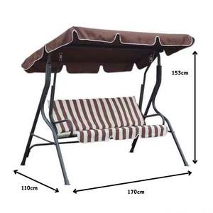 Sedia a Dondolo da Giardino per Esterni Resistente per 3 Persone Sedia Sospesa Altalene da <span class=keywords><strong>Patio</strong></span> Arredo da Esterno - Product Image 3