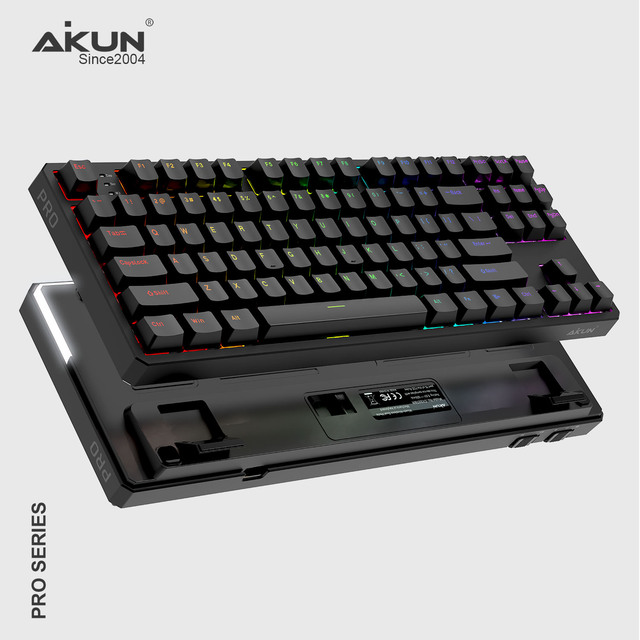 Aikun GX987WR Wired/Wireless BT 3 Modes 87 Keys USB Gaming Keyboard Rechargeable Battery Macro Mechanical Switch RGB Backlight
