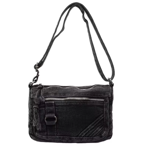 Bolso de hombro de lona vaquera grande con diseño personalizado, bolso cruzado vaquero informal, bolso de moda con cremallera, bolso de compras para mujer - Product Image 2