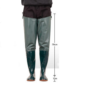 Pantalon mi-eau vert et <span class=keywords><strong>bottes</strong></span> <span class=keywords><strong>de</strong></span> pluie antidérapantes Pantalon <span class=keywords><strong>de</strong></span> pataugeoire imperméable aux genoux pour la <span class=keywords><strong>pêche</strong></span> et la plantation - Product Image 6