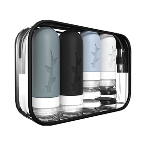 Flacons de voyage en silicone approuvés par la TSA, 18 pièces, étanches et rechargeables, pour <span class=keywords><strong>shampoing</strong></span>/après-<span class=keywords><strong>shampoing</strong></span> liquide, articles de toilette essentiels - Product Image 1