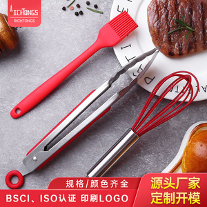 Stainless Steel Food Tongs Set 5 Pieces Heat Resistant For BBQ Baking Cooking Tools - Product Image 4