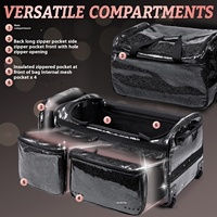 Sac de danse pliable tendance de 23 pouces, grande capacité, porte-vêtements télescopique, chariot à roulettes, fermeture éclair en PU pour les voyages