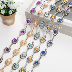 Bayanlar için ayarlanabilir Metal bel zincir kemer kadınlar için Cowgirl batı tarzı elbiseler ve kot-bel linkler zincir kemer s - Product Image 1