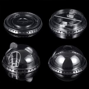 Vente en gros de gobelets en plastique PET transparents en forme de U pour bubble tea avec couvercles panda, couvercles plats et couvercles dôme - Product Image 4