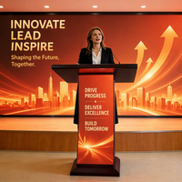 Écran de podium couleur pleine P1.86 intérieur/extérieur avec dispositif portable pour affichage publicitaire numérique pour événements scéniques et discours