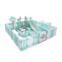 Fences Playpens Play Yard Plastic Standard EN71 Indoor for Kids Portable Baby Adjustable Child Green Set Basic OEM Style Color