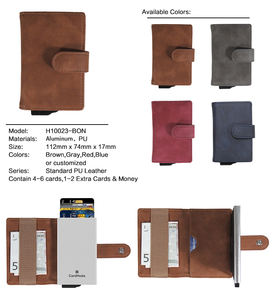 Mendit - Tarjetero Corto Unisex Antirrobo con Bloqueo RFID, Clip para Billetes, Cierre Abierto, Forro de Nailon, Material PU - Product Image 4