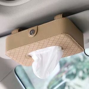 Boîte de papier de soie en cuir Pu bon marché pour l'intérieur de la voiture boîte de rangement de mouchoirs de voiture en gros vente chaude - Product Image 3