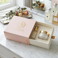 Boîte à cosmétiques de luxe avec logo personnalisé, avec enveloppe extérieure, emballage en carton rigide pour les ensembles de soins de la peau, boîte à cils, boîte à parfum