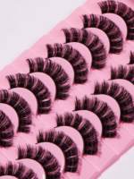 Prix usine faux cils bande russe cils naturel vaporeux D bouclés 10 paires vison faux cils