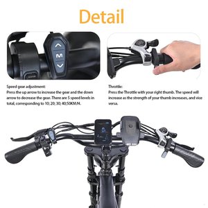 EU HEADEER 20-Inch Electric Road <b>Bike</b> 48V 20Ah Steel <b>Frame</b> Fatbike BK20 with LCD Rear Hub Motor 7 Speed Lithium Battery EBike - Product Image 2