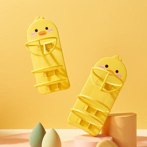 Nouvelle originalité mignon en plastique maquillage beauté <span class=keywords><strong>éponge</strong></span> mélangeur <span class=keywords><strong>porte</strong></span>-bouffée cosmétique tenture murale conception trois couches supports de rangement - Product Image 5