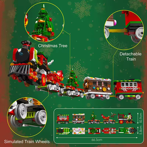 Moule roi 12028 train de noël robot à changement de forme modèle blocs de construction ensembles MOC noël père noël briques blocs de construction jouets - Product Image 4