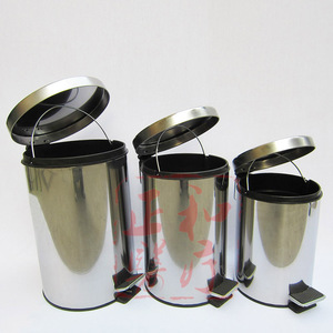 Stainless Steel Trash Can Foot Pedal Sanitary Bin Kitchen Waste Bin Fruit Peel Bin Cleaning Bin - Product Image 1