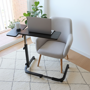 Bedside <b>Table</b> with Wheels, High Hospital <b>Side</b> <b>Table</b> <b>Black</b> KMINA K40065 - Product Image 1