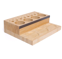 Organisateur de bureau en bois gravé, écologique, classique et moderne, trois-en-un, pour kit de montage de mouches de pêche et support d'outils