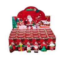 Lot de porte-clés boîte mystère de Noël en gros – Figurines mignonnes mini-cerf et Père Noël en PVC, échelle 1/12 – Nouveauté du Nouvel An