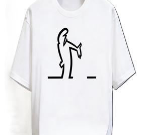 T-shirt décontracté à manches courtes en coton, motif graphique rétro d'animation humoristique, personnage dessiné à la craie qui se plaind, coupe oversize, style streetwear - Product Image 1