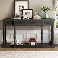Table console de style européen sur mesure en gros, meuble d'entrée multifonctionnel avec tiroirs et étagère ouverte
