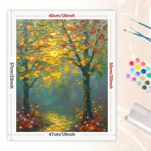 Regalo d'arte senza cornice 16x20 pollici <span class=keywords><strong>con</strong></span> alberi autunnali colorati Verniciato <span class=keywords><strong>per</strong></span> la foresta dorata - Product Image 2