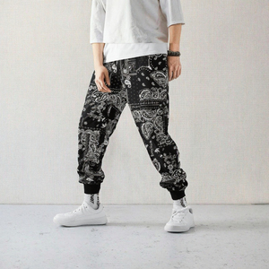 High Quality Custom Logo <b>Bandana</b> Woolen Straight Leg Mid Waist Sporty Jogging Trousers Joggers <b>Men</b> - Product Image 2
