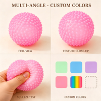 Balle texturée souple anti-stress en TPR, balle sensorielle en maltose 6 cm, balle à presser avec picots, jouet sensoriel pour enfants, adolescents et adultes, vente en gros