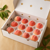 Witte perzikverpakking met beschermende kussentjes en ventilatiegaten, aangepaste logo stenen fruitdoos voor groothandel in boomgaarden