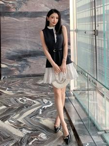 <span class=keywords><strong>Vestido</strong></span> casual sin mangas gris con patchwork <span class=keywords><strong>blanco</strong></span> de Seven Color, novedades para Ramadán 2026 - Product Image 4