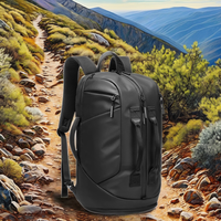 Ransel Notebook bergaya uniseks, tahan air Oxford 20-35L Arcuate tali bahu mode perjalanan olahraga poliester lapisan ritsleting