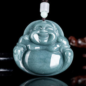 Pendentif Bouddha en Jadeite Naturelle Bleu Eau, Design Original, Style Chinois, UNISEXE, Cadeau avec Certificat d'Expertise FG10 - Product Image 2