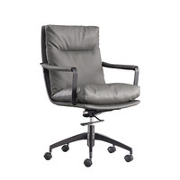 Chaise de bureau en cuir Ouyi, dossier confortable, réglable, style italien, modèle 710, pour patron, exécutif, domicile