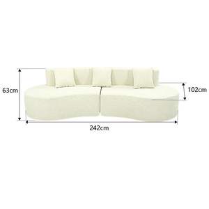 <span class=keywords><strong>Canapé</strong></span> modulable incurvé demi-lune, <span class=keywords><strong>canapé</strong></span> nuage sans armature avec <span class=keywords><strong>assise</strong></span> profonde, <span class=keywords><strong>canapé</strong></span> sectionnel compressé 4 places pour salon et bureau - Product Image 2