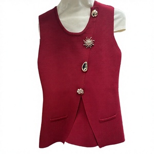 Gilet décontracté en maille sans manches pour femme, col rond, amincissant et polyvalent, nouvelle collection automne 2025 – Vente en gros pour boutiques - Product Image 3
