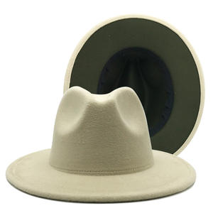 קידום מכירות באיכות גבוהה סתיו באביב חדש פוליאסטר טהור כפול פנים שונים צבע fedora כובע קאובוי - Product Image 4