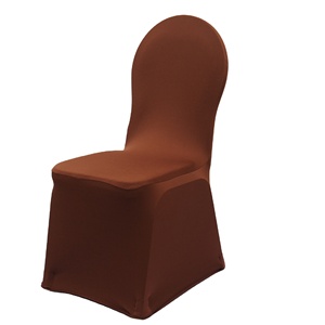 Housses <span class=keywords><strong>de</strong></span> <span class=keywords><strong>chaise</strong></span> <span class=keywords><strong>de</strong></span> banquet <span class=keywords><strong>de</strong></span> mariage en polyester marron - Extensibles, résistantes, lavables en machine, durables et écologiques, taille et poids personnalisables - Product Image 1