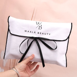 Luxury Reusable Custom Logo Printed <b>White</b> Cotton Twill Envelope Cover <b>Bag</b> Gift Baby Clothing Pillow Dust Pouch Organic Dust <b>Bag</b> - Product Image 5