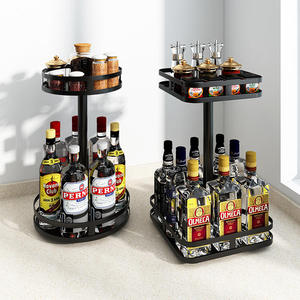 Keuken Specerij Pot Flessenrek Roterende Opslag Organizer Rack Multi-Layer Koolstofstaal Opslag - Product Image 1