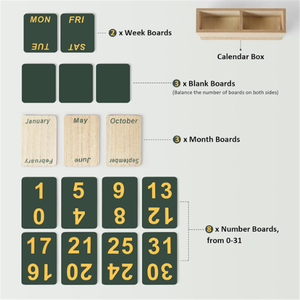 Bằng Gỗ Lịch Bằng Gỗ Khối Perpetual Lịch Cho Bàn Hàng Ngày Máy Tính Để Bàn Đứng Lật Lịch Với Lớn Hiển Thị - Product Image 3