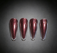Poudre de Pigment Métallique Rouge Vin Scintillant 9D GuanZun 5-100 Microns pour Vernis à Ongles Gel, Salon et Manucure DIY