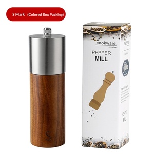 <span class=keywords><strong>Moulin</strong></span> à <span class=keywords><strong>poivre</strong></span> cylindrique en bois d'acacia avec tête en acier inoxydable 304, pour la cuisine domestique, bouteille à épices manuelle pour <span class=keywords><strong>poivre</strong></span> du <span class=keywords><strong>Sichuan</strong></span> et sel de mer - Product Image 6