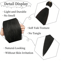 Extensions de Cheveux Tresses Ombre au Crochet Pré-Étireées, Perruques Synthétiques Pliables à Chaud 3X 52 Pouces, Coiffure Facile à Tresser