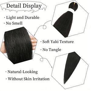 Extensiones de Cabello Sintético Preestiradas para Trenzas Ombré de Ganchillo, Plegables para Baño Caliente, 3X 52 Pulgadas, Fáciles de Trenzar - Product Image 4