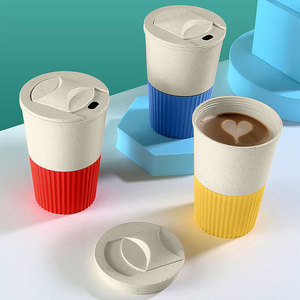 Eco-Friendly Wheat Straw Coffee Cup 390-500ml Insulated Portable Outdoor <b>Drinkware</b> - Product Image 3