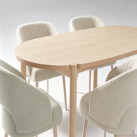 Fauteuil d'appoint rembourré en tissu avec pieds en bois, style nordique, pour salon, salle à manger, maison et restaurant, vente en gros