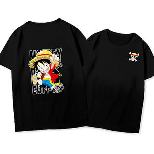 Camiseta de Anime de una pieza, Camiseta holgada de dibujos animados de algodón, camisetas de algodón de verano, 2023 - Product Image 5