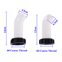 Tube de dérivation de drainage de réservoir d'eau 45mm 43mm bec de vidange accessoires de vanne de réservoir IBC