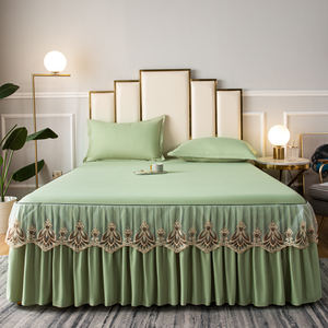 Copriletto in Pizzo di Cotone Ricamato <span class=keywords><strong>per</strong></span> Casa e Hotel, Trapunta con Gonna <span class=keywords><strong>per</strong></span> <span class=keywords><strong>Letto</strong></span> - Product Image 2