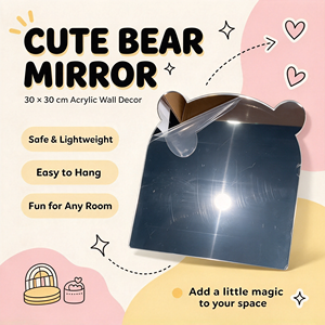Espejo Acrílico con Cabeza de Oso Personalizado al por Mayor, Espejo Decorativo Acrílico Recortado Ligero para Decoración de Paredes de Habitaciones Infantiles - Product Image 2